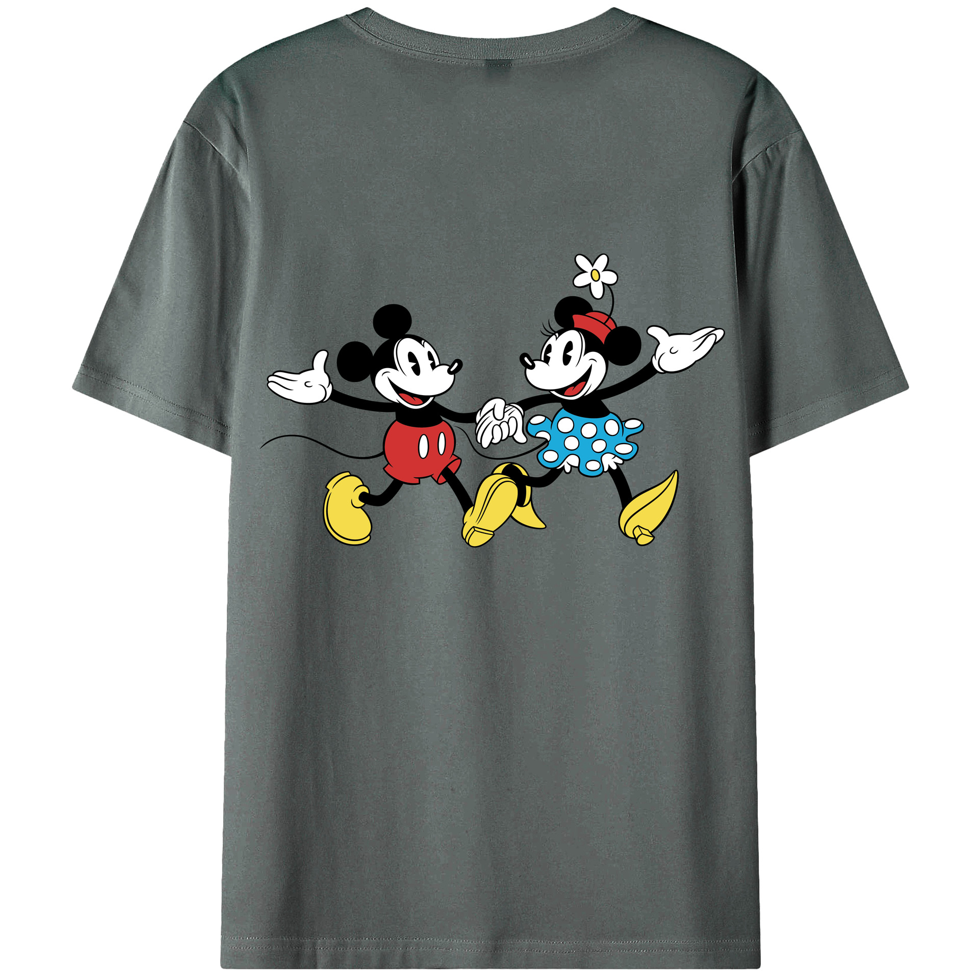 （画像用） ミッキーマウス Mickey Mouse 綿100％半袖Tシャツ（背面プリント）